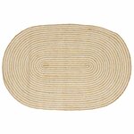 vidaXL Tapis Naturel et Blanc 122 x 183 cm Jute