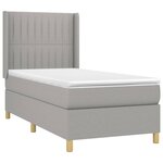 vidaXL Sommier à lattes de lit matelas LED Gris clair 90x190cm Tissu