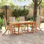 vidaXL Ensemble à manger de jardin 5Pièces bois d'acacia solide textilène