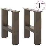 vidaXL Pieds de table basse en acier naturel 2 pièces 30 x (30-31) cm