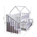 Lit cabane mi-haut pin violet