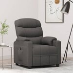 vidaXL Fauteuil inclinable électrique Gris foncé Tissu