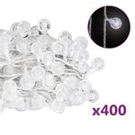 vidaXL Guirlande lumineuse Globe 40 m 400 LED Blanc froid 8 fonctions