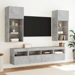 vidaXL Meubles TV muraux et lumières LED 2Pièces gris béton 40x30x40 cm