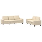 vidaXL Ensemble de canapés 2 Pièces crème tissu