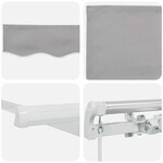 vidaXL Auvent Rétractable Gris clair 400 × 350 cm Tissu  Métal