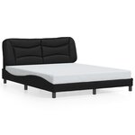 vidaXL Cadre de lit avec LED sans matelas Hvar noir 160x200 cm