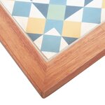 Vidaxl table à dîner de jardin 88x88x75 cm bois d'acacia et carreaux