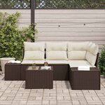 vidaXL Ensemble de canapé de jardin 5 Pièces Marron polyrotin