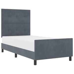 vidaXL Lit à ressorts avec tête de lit Gris foncé 90 x 200 cm Velours
