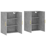 vidaXL Armoires murales 2 Pièces gris béton 69 5x34x90 cm