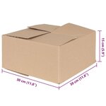 vidaXL Boîte Pliable 50 Pièces Marron 30 x 30 x 15 cm Carton