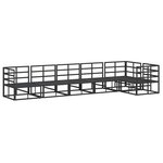 vidaXL Ensemble de canapé de jardin avec coussin 6 Pièces Noir Aluminium