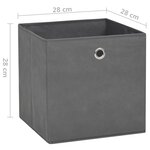 vidaXL Boîtes de rangement 10 Pièces Tissu intissé 28x28x28 cm Gris