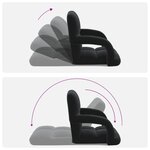 vidaXL Fauteuil de sol ajustable Noir Velours