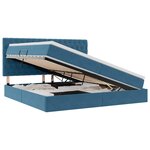 vidaXL Lit avec rangement et matelas Bleu foncé 200 x 200 cm Velours