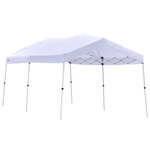 Tonnelle barnum de jardin pop-up pliant 6L x 3l x 2 91H m hauteur réglable sac inclus acier époxy oxford haute densité 300D blanc