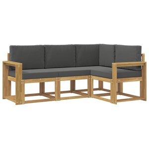 vidaXL Ensemble de canapés d'extérieur 4 pc Blanc et anthracite