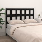 vidaXL Tête de lit Noir 125 5x4x100 cm Bois massif de pin