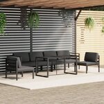 vidaXL Salon de jardin 7 Pièces avec coussins Aluminium Anthracite