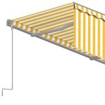 vidaXL Auvent automatique rétractable avec store 4x3 m Jaune et blanc