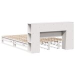 vidaXL Lit bibliothèque sans matelas blanc 160x200 cm bois massif