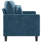 vidaXL Canapé à 2 places Bleu 120 cm Velours