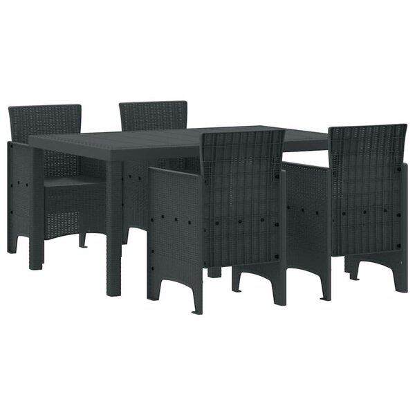 vidaXL Ensemble de salle à manger pour jardin 5 Pièces Anthracite