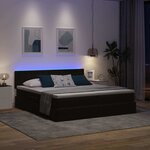 vidaXL Lit de rangement LED avec matelas Noir 180 x 200 cm Velours