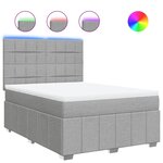 vidaXL Sommier à lattes de lit avec matelas Gris clair 140x200cm Tissu