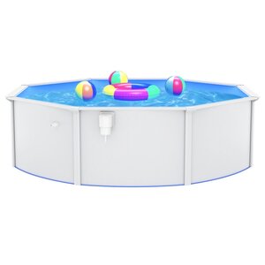 vidaXL Piscine ronde avec parois en acier 460x120 cm Blanc