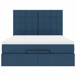 VidaXL Cadre de lit ottoman avec matelas bleu 140x190 cm tissu