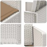 vidaXL Chaises de jardin salle à manger 2 Pièces Blanc et taupe PP