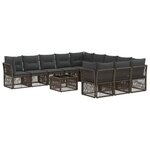 vidaXL Ensemble de canapé de jardin 12 pc Gris polyrotin