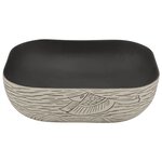 vidaXL Vasque à poser gris/noir rectangulaire 48x37 5x13 5cm céramique