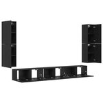 vidaXL Ensemble meuble TV 5 Pièces Chêne noir Bois d'ingénierie