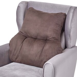 Coussin lombaire ergonomique en suédine Chocolat - HOMESCAPES
