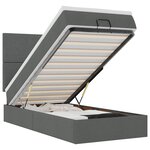 vidaXL Lit ottoman avec matelas gris foncé 90x200 cm tissu