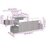 vidaXL Ensemble de salle à manger pour jardin 6 Pièces Noir et Sarcelle