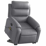vidaXL Fauteuil inclinable de massage électrique gris similicuir