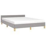 vidaXL Cadre de lit sans matelas gris clair 140x200 cm tissu