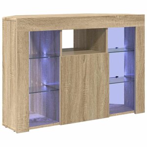 vidaXL Meuble TV LED d'Angle Montage mural Chêne Sonoma 100x40x68cm