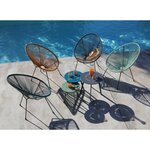Fauteuil fil de jardin en métal et résine tressée rio (lot de 2)