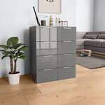 vidaXL Buffet Gris brillant 60x35x80 cm Aggloméré