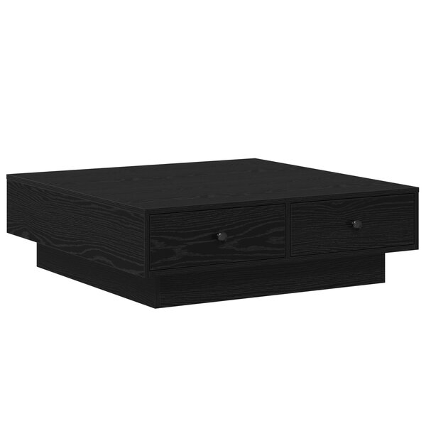 vidaXL Table Basse Bois Noir Bois d'ingénierie 90 x 90 x 28 cm