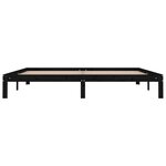 vidaXL Cadre de lit Noir Bois de pin massif 200x200 cm