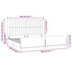 vidaXL Cadre de lit sans matelas gris foncé 200x200 cm tissu