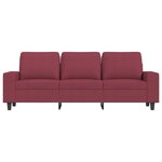 vidaXL Canapé à 3 places avec repose-pieds Rouge bordeaux 180 cm Tissu