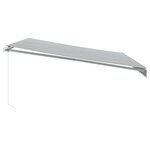 vidaXL Auvent manuel rétractable avec LED anthracite blanc 450x350 cm