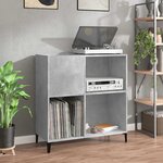 vidaXL Armoire à disques gris béton 84 5x38x89 cm bois d'ingénierie